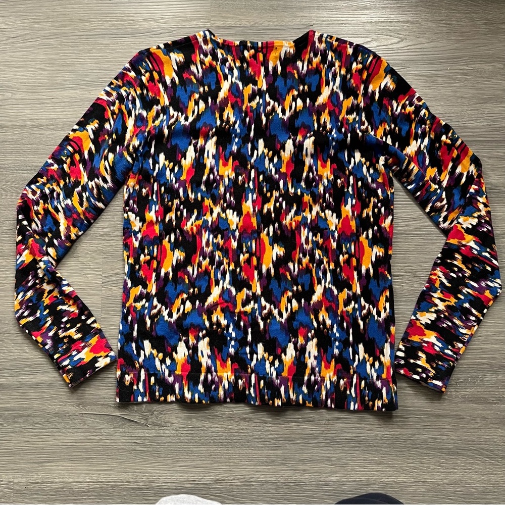 August Silk Abstract Multicolor Patterned Cardigan - image 4